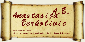 Anastasija Berkolivić vizit kartica